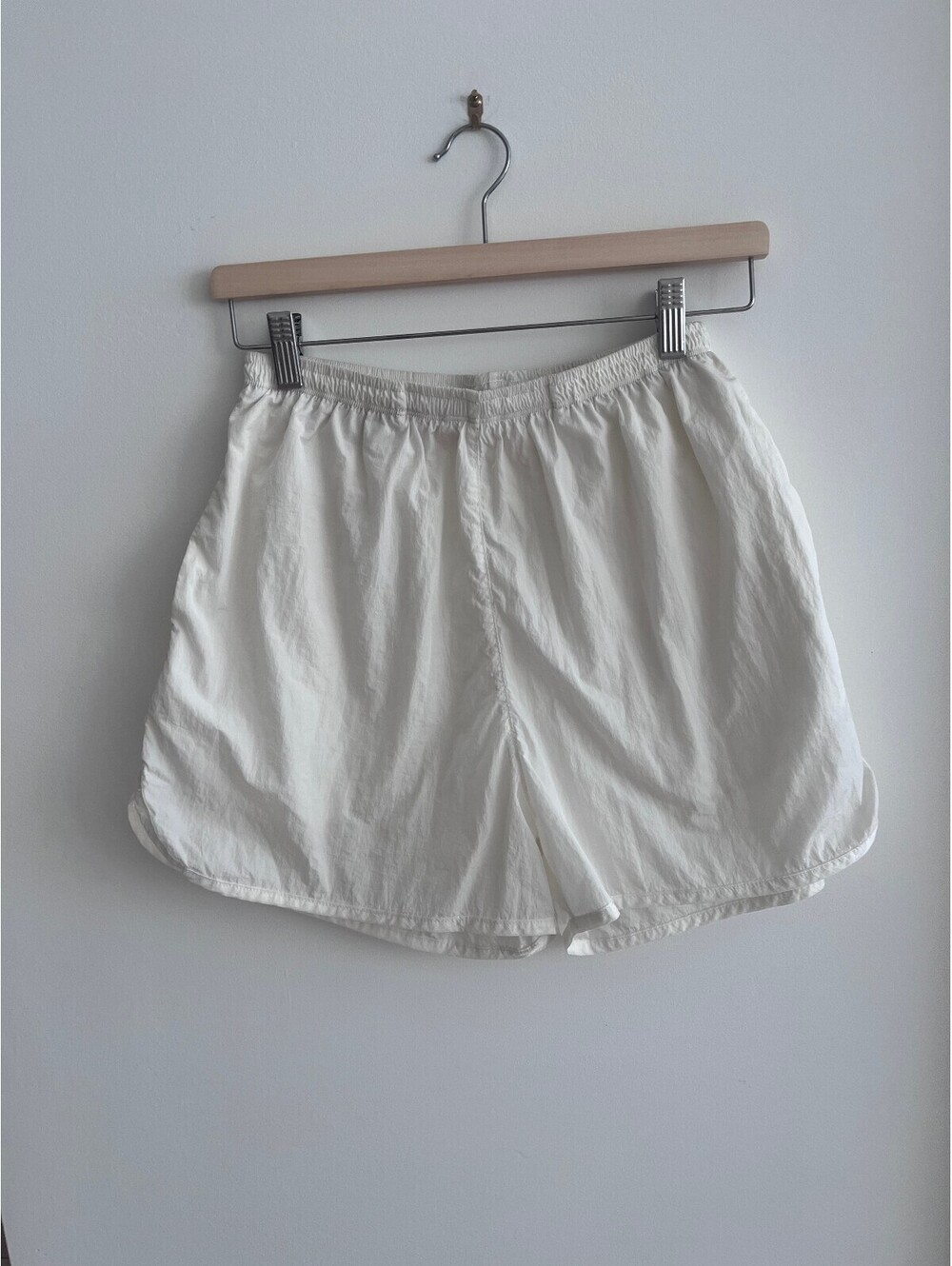 NU SWIM White Nylon Elastic Waistband Shorts Size Small